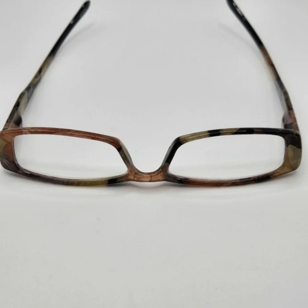 Womens Floral +2.00‎ Readers Glasses Transparent Frame Lightweight Fashion Brown